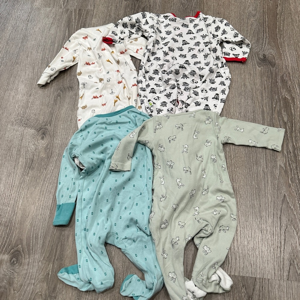 Carter's Cloud Island Duck Duck Goose Baby Footed Sleepers Animal Lot 4pc 6-9M‎ - Picture 2 of 11